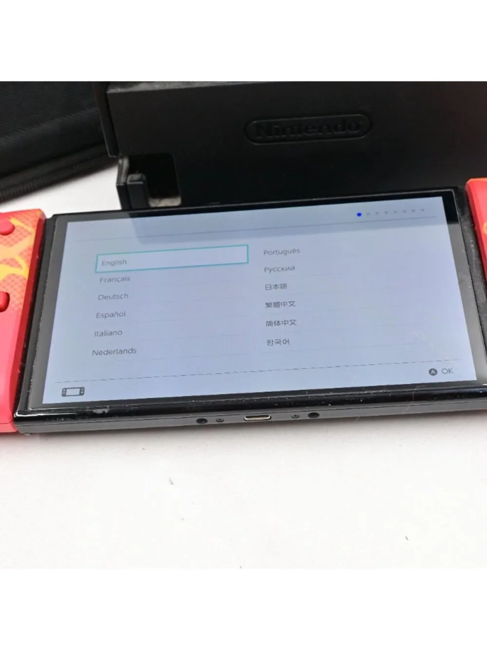 Nintendo Switch OLED Smash Bros Edition Case Charizard/Pikachu Grips 1tb Memory